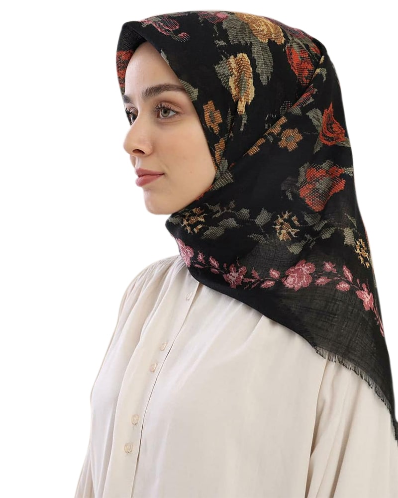 Turkish Hijab, Non-Slip Hijabs, Head Scarf for Women, Traditional Floral  Patterns